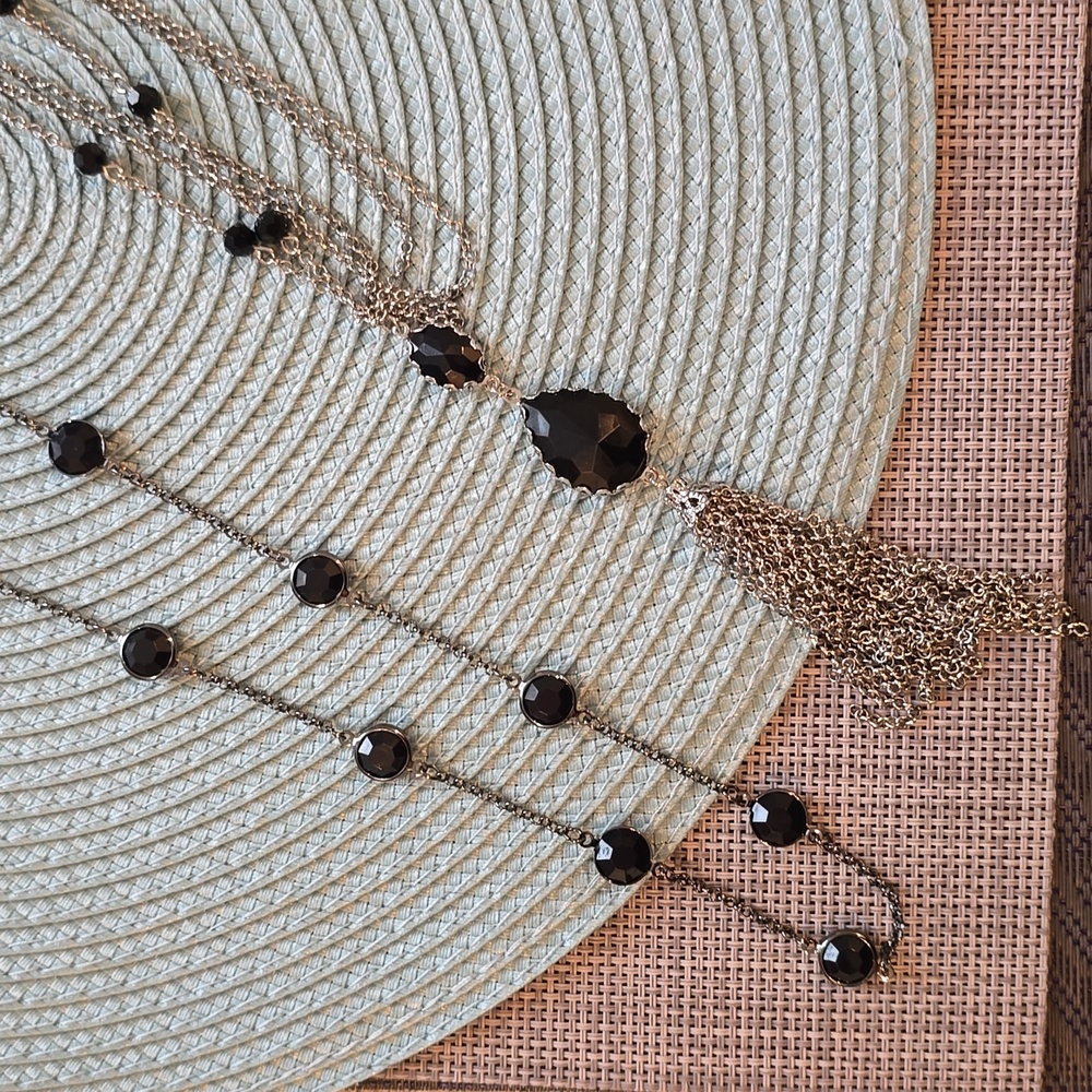 LIZ CLAIBORNE WOMEN'S FASHION JEWELRY BUNDLE OF 2 LONG NECKLACES